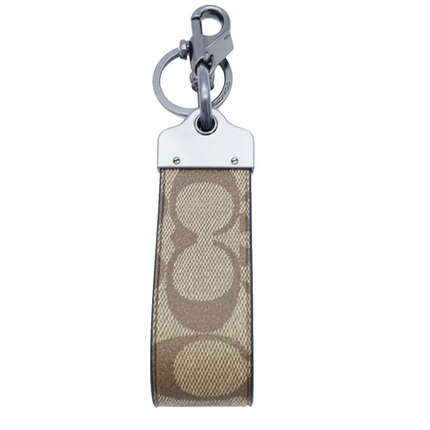 Coach Loop Key Fob In Signature Canvas in Khaki CJ748