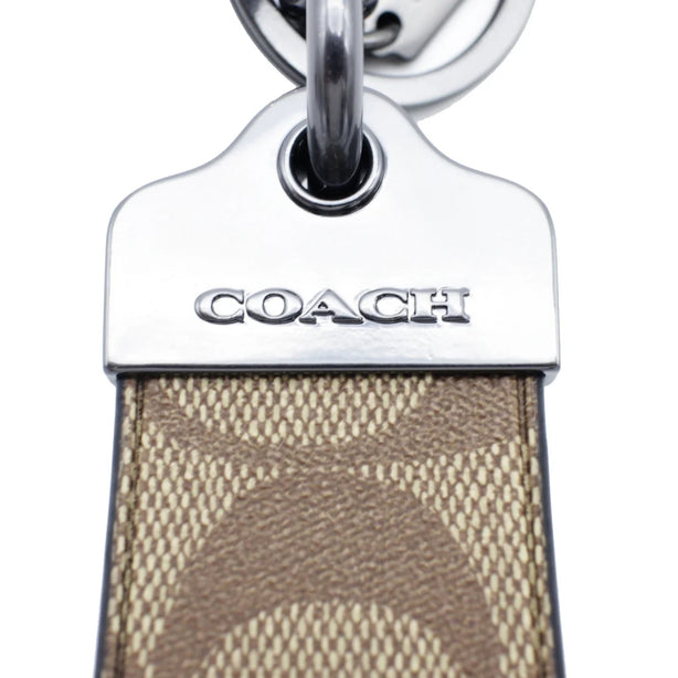 Coach Loop Key Fob In Signature Canvas in Khaki CJ748