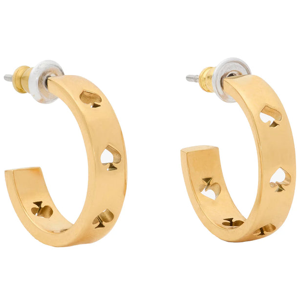 Kate Spade Cut To The Chase Spade Huggies Earrings in Gold KJ999