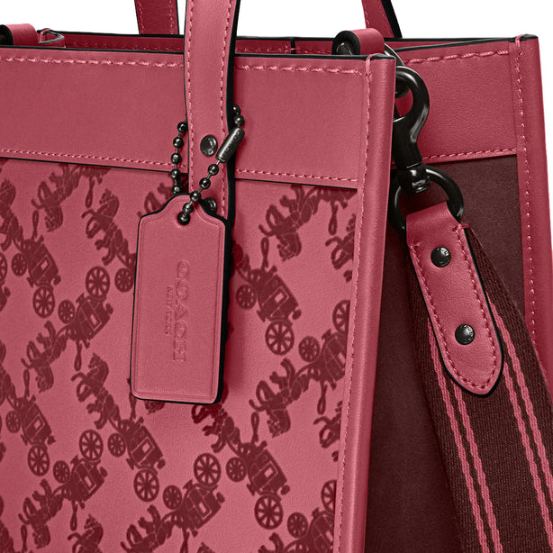 Coach Field Tote Bag 22 With Horse And Carriage in Rouge CD750