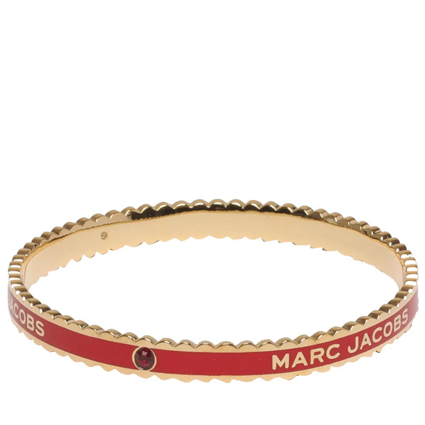 Marc Jacobs The Medallion Scalloped Bangle Bracelet in True Red/ Gold J103MT7PF22