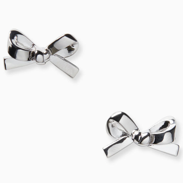 Kate Spade Skinny Mini Bow Studs Earrings in Silver o0ru2907