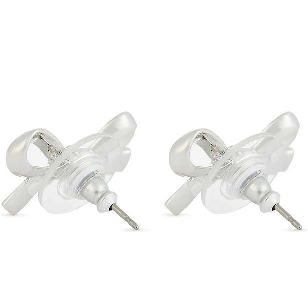 Kate Spade Skinny Mini Bow Studs Earrings in Silver o0ru2907