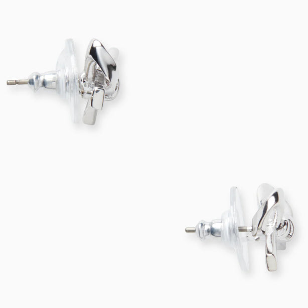 Kate Spade Skinny Mini Bow Studs Earrings in Silver o0ru2907