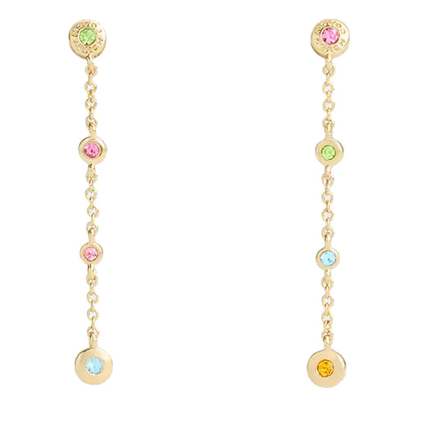 Coach Open Circle Thin Linear Earrings in Gold/ Multi CY105