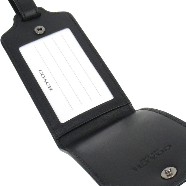 Coach Luggage Tag In Signature Canvas in Charcoal C1614