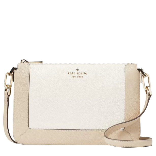 Kate Spade Lena Colorblock Double Compartment Crossbody Bag  in Light Sand Multi KH444