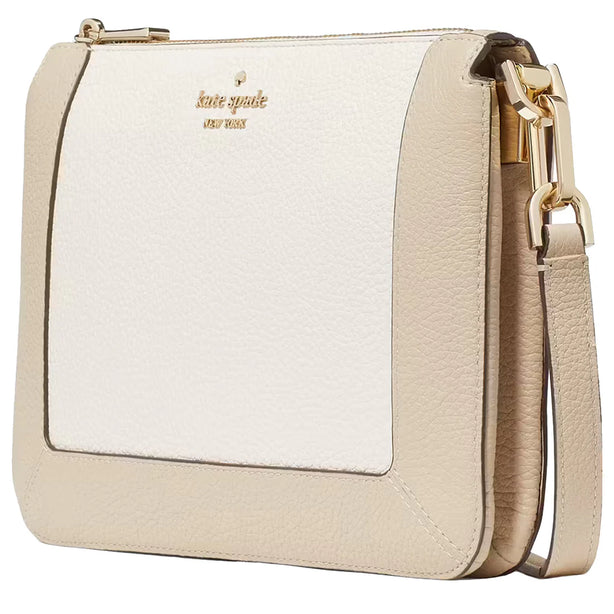 Kate Spade Lena Colorblock Double Compartment Crossbody Bag  in Light Sand Multi KH444