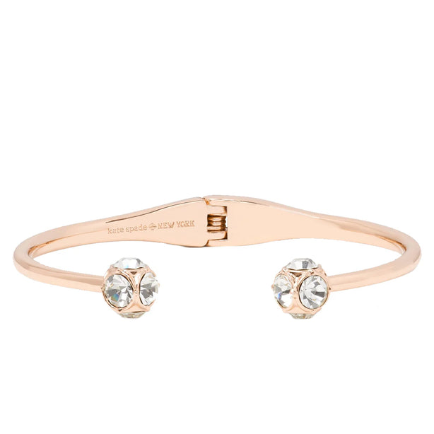 Kate Spade Lady Marmalade Open Cuff Bracelet in Clear/ Rose Gold o0ru1952