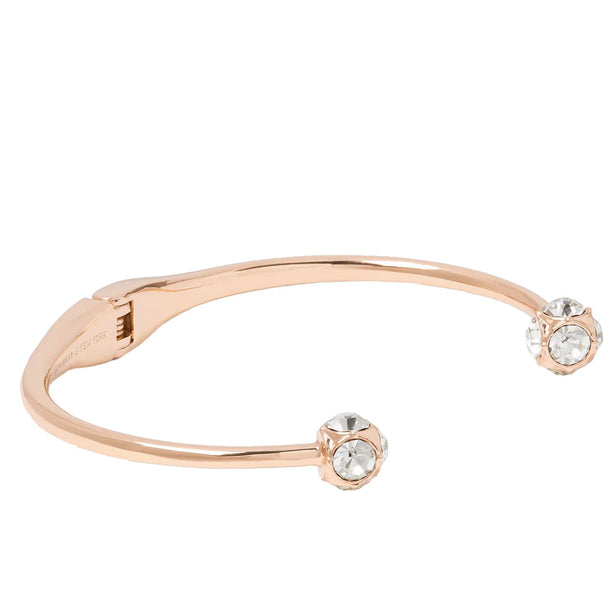 Kate Spade Lady Marmalade Open Cuff Bracelet in Clear/ Rose Gold o0ru1952