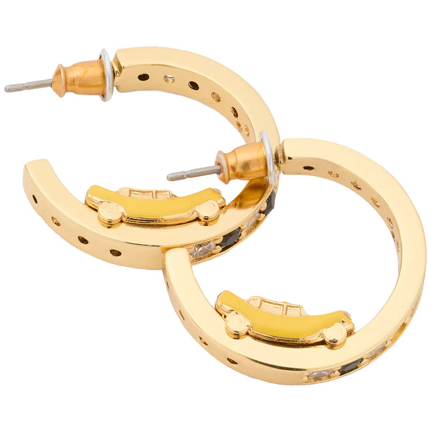 Kate Spade Hit The City Taxi Hoops Earrings in Yellow Multi KK016