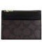 Coach Card Holder Wallet In Signature Canvas in Walnut/ Black CZ034