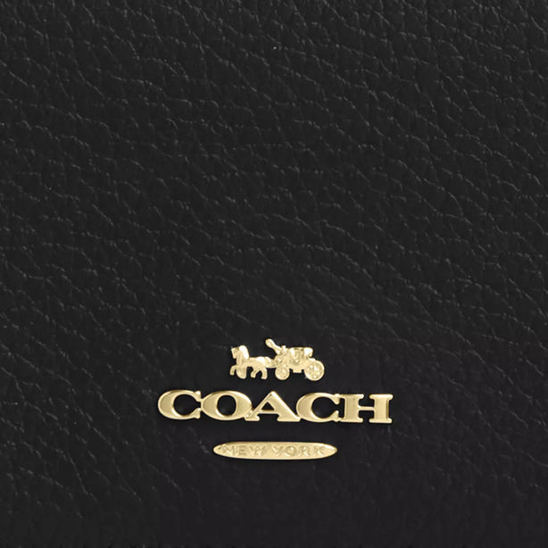 Coach Card Holder Wallet In Signature Canvas in Walnut/ Black CZ034