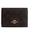 Coach Card Holder Wallet In Blocked Signature Canvas in Walnut/ Tan CZ446