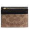 Coach Card Holder Wallet In Blocked Signature Canvas in Walnut/ Tan CZ446