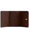 Coach Card Holder Wallet In Blocked Signature Canvas in Walnut/ Tan CZ446