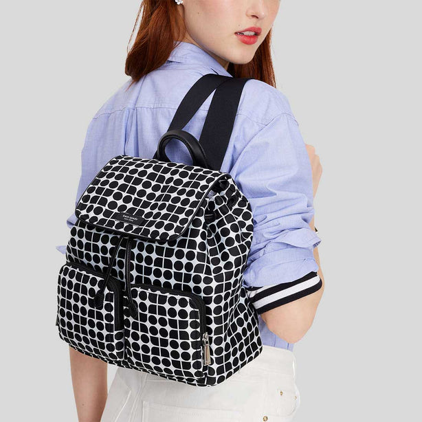 KATE SPADE Noel Jacquard Backpack Black Multi RS-KG241