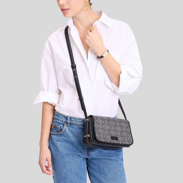 KATE SPADE Liv Spade Flower Crossbody Bag Black Multi RS-KK576