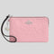COACH Corner Zip Wristlet In Signature Leather With Heart Charm Silver/Pink RS-CDF04