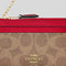 COACH Mini Skinny ID Case In Signature Canvas Tan/Carnation RS-CW870