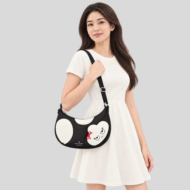 KATE SPADE Carter Monsters Sling Crossbody Bag Black Multi RS-KP889