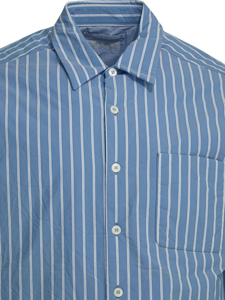 Prada Striped overshirt jacket - Light Blue