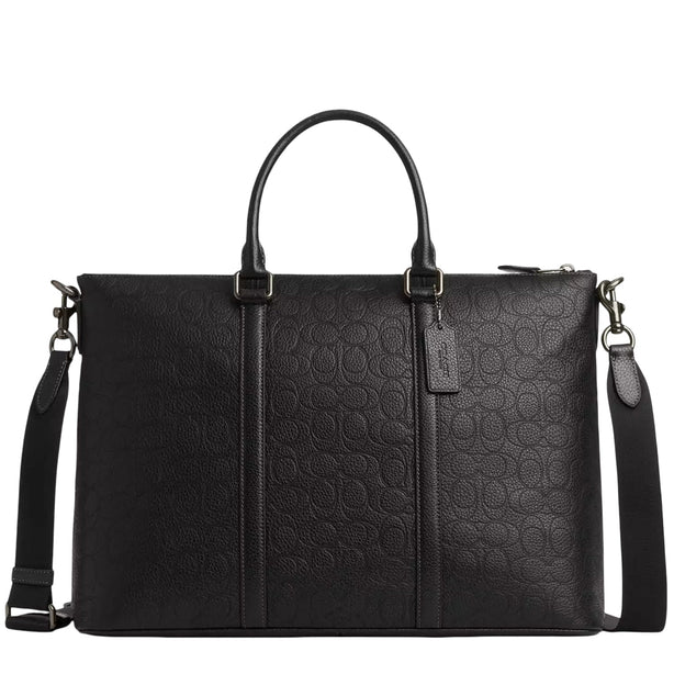 Coach Caleb Work Bag In Signature Leather - Black CCF70