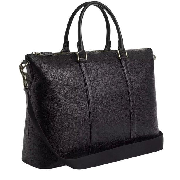 Coach Caleb Work Bag In Signature Leather - Black CCF70