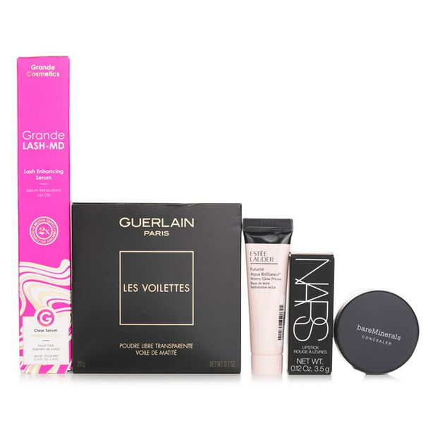 Estee Lauder Watery Glow Primer (miniature) 15ml + Nars Lipstick 3.5g + Guerlain Les Voilettes Powder 20g + Grande Cosmetics (grandelash) Lash