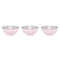 Set of 3 Zebra Stainless Steel Colour Bowl 15cm, Pink