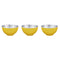 Set of 3 Zebra Stainless Steel Colour Bowl 15cm, Yellow