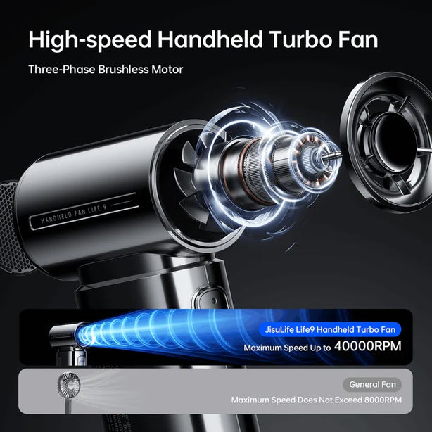 JISULIFE HANDHELD FAN LIFE9 5000MAH-CHROME