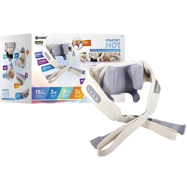 XPower Comfort N01 Wireless Neck and Shoulder Massager - Grey