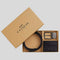 COACH Boxed Card Case And Belt Set In Signature Canvas Gunmetal/Charcoal/Black RS-CW351