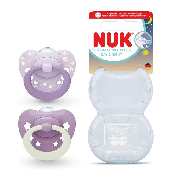 NUK Signature Silicone Soother Pacifier 2pcs/box - Day n Night (18-36M)