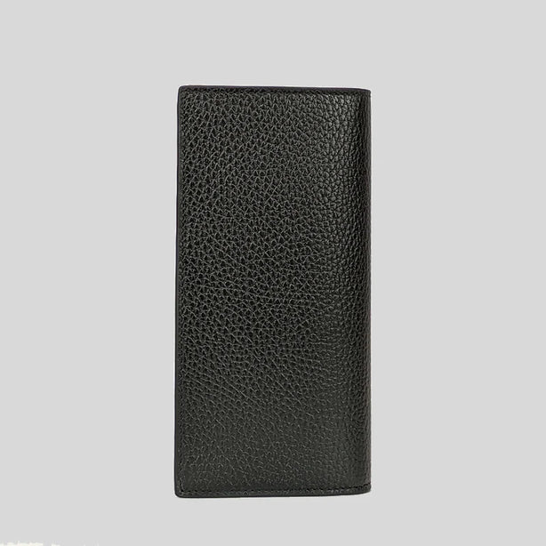 GUCCI Men's Leather Long Bifold Wallet With Interlock GG Logo Black RS-610467