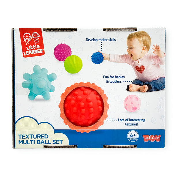 Hap-P-Kid Little Learner Textured Sensory Soft Ball Set - 6pcs