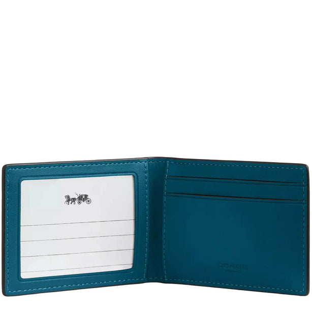 Coach Compact Billfold Wallet In Signature Canvas - Aquamarine Teal CW368