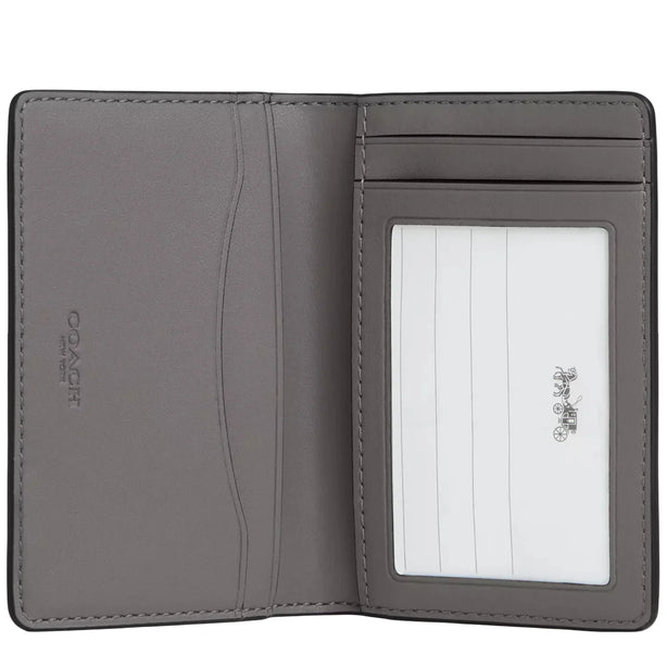Coach Id Card Wallet In Signature Canvas With Patches - Grey Multi CCF99