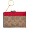Coach Mini Skinny Id Case In Signature Canvas  - Tan/ Carnation CW870