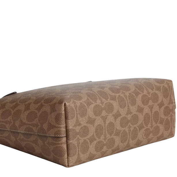 Coach Fiona Zip Tote Bag In Signature Canvas - Tan/ Brown CBT18