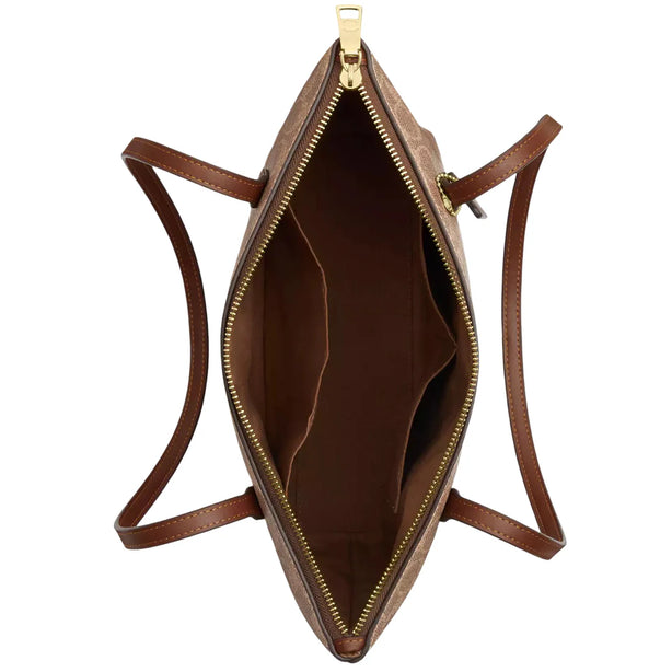 Coach Fiona Zip Tote Bag In Signature Canvas - Tan/ Brown CBT18