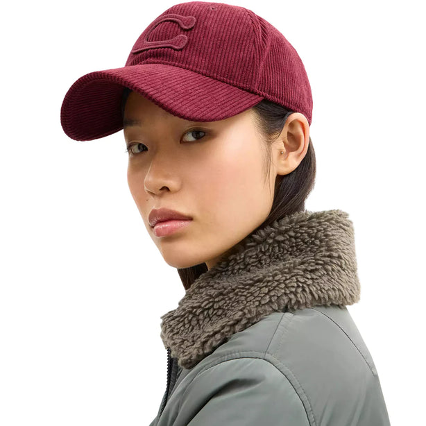Coach Signature Patch Baseball Hat - Dark Wine CCN97