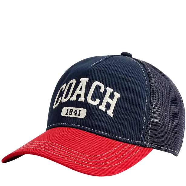 Coach 1941 Varsity Trucker Hat - Navy/ Enamel Red CCN87