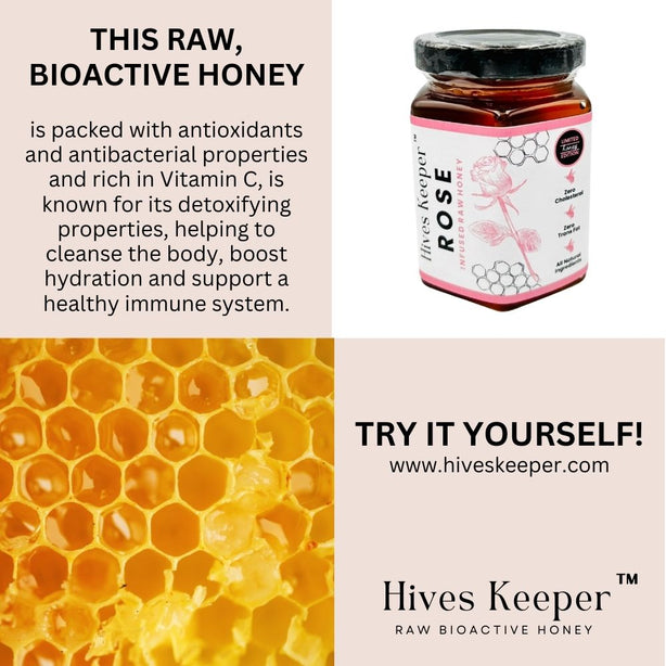 Hives Keeper Mother's Day Limited Edition Rose Infused Raw Honey Gift Set 250g