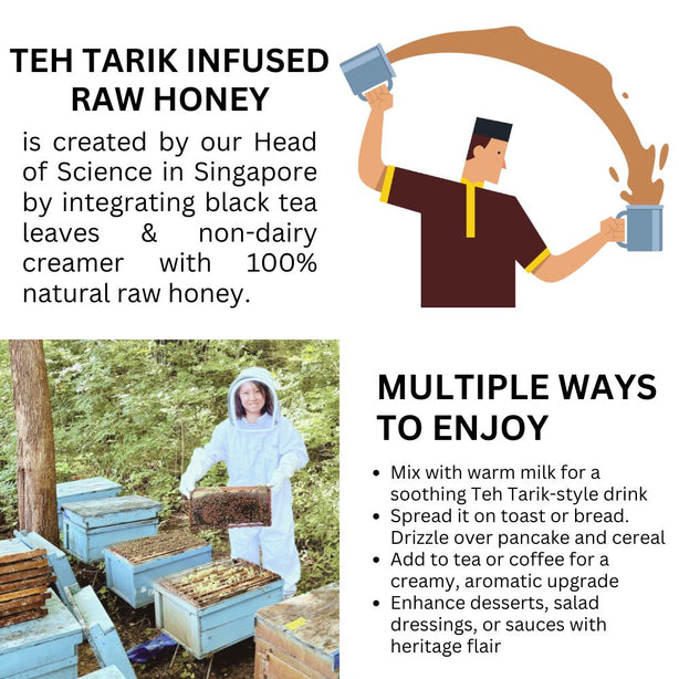 Hives Keeper SG60 Teh Tarik-Infused Raw Honey (with Gift Box) 250g