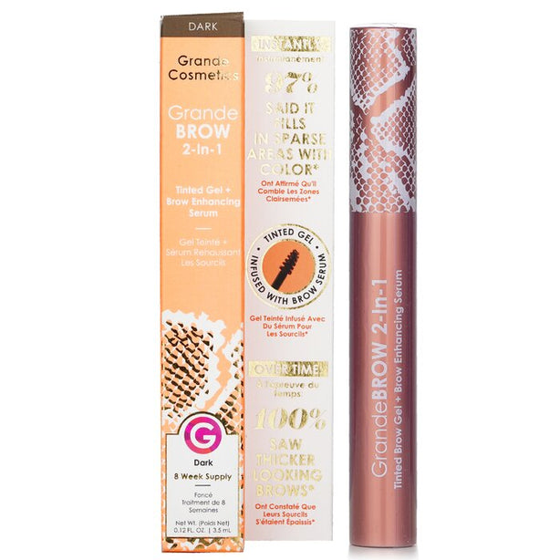 Grandebrow 2 In 1 Tinted Brow Gel + Brow Enhancing Serum - # Dark - 3.5ml/0.12oz