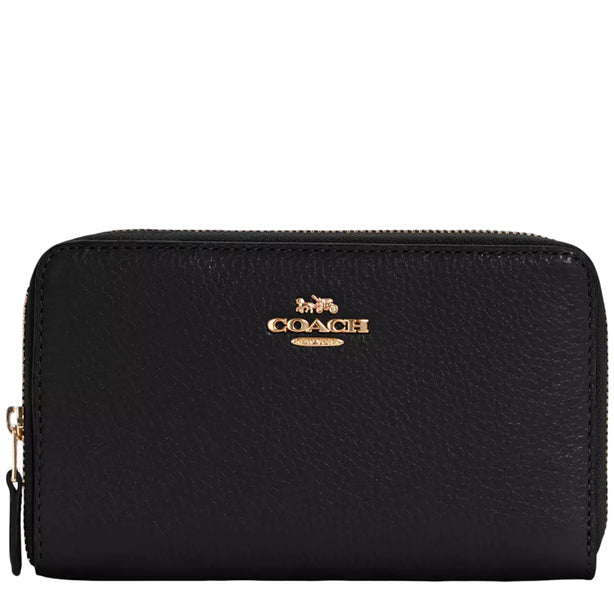 Coach Medium Id Zip Wallet - Black C4124