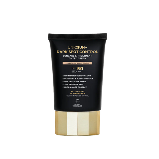 UNICSKIN UNICSUN+ DARK SPOT CONTROL - PERFECT LIGHT BROWN SUNCARE & TREATMENT TINTED CREAM 30ML