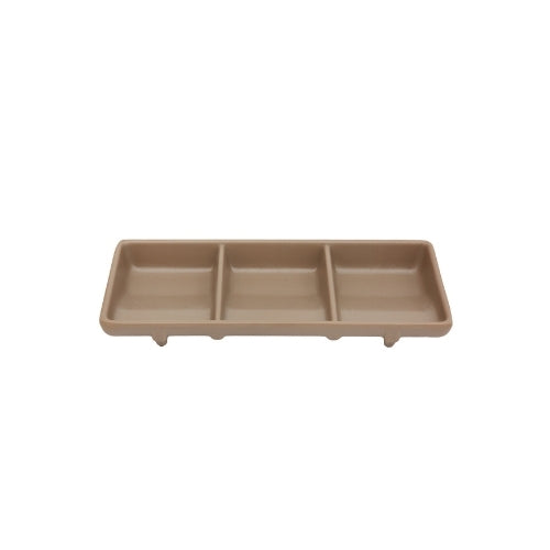 Shunta Melamine Rectangle 3-Divided/ Compartment Sauce Dish L19.5xW8.4xH2.4cm, Brown, Iwamatsu